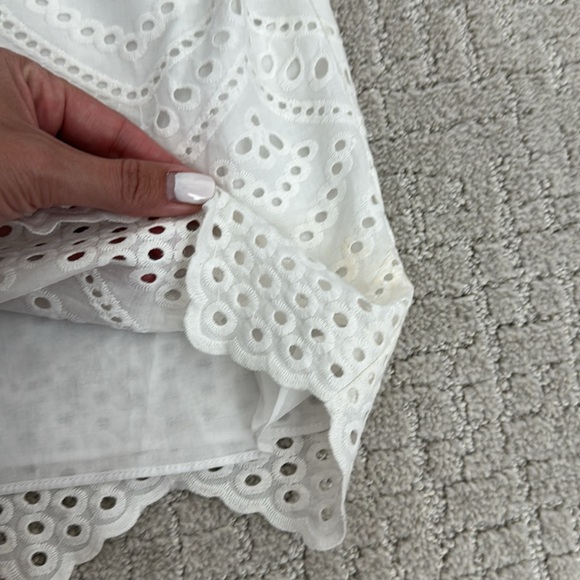 Rebecca minkoff white eyelet lace short sleeve mini dress coverup - Picture 8 of 11